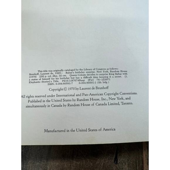 "BABAR" SET OF 4 VTG Children's Books Elephant Adventure Baby Shower Made in USA - Picture 8 of 16